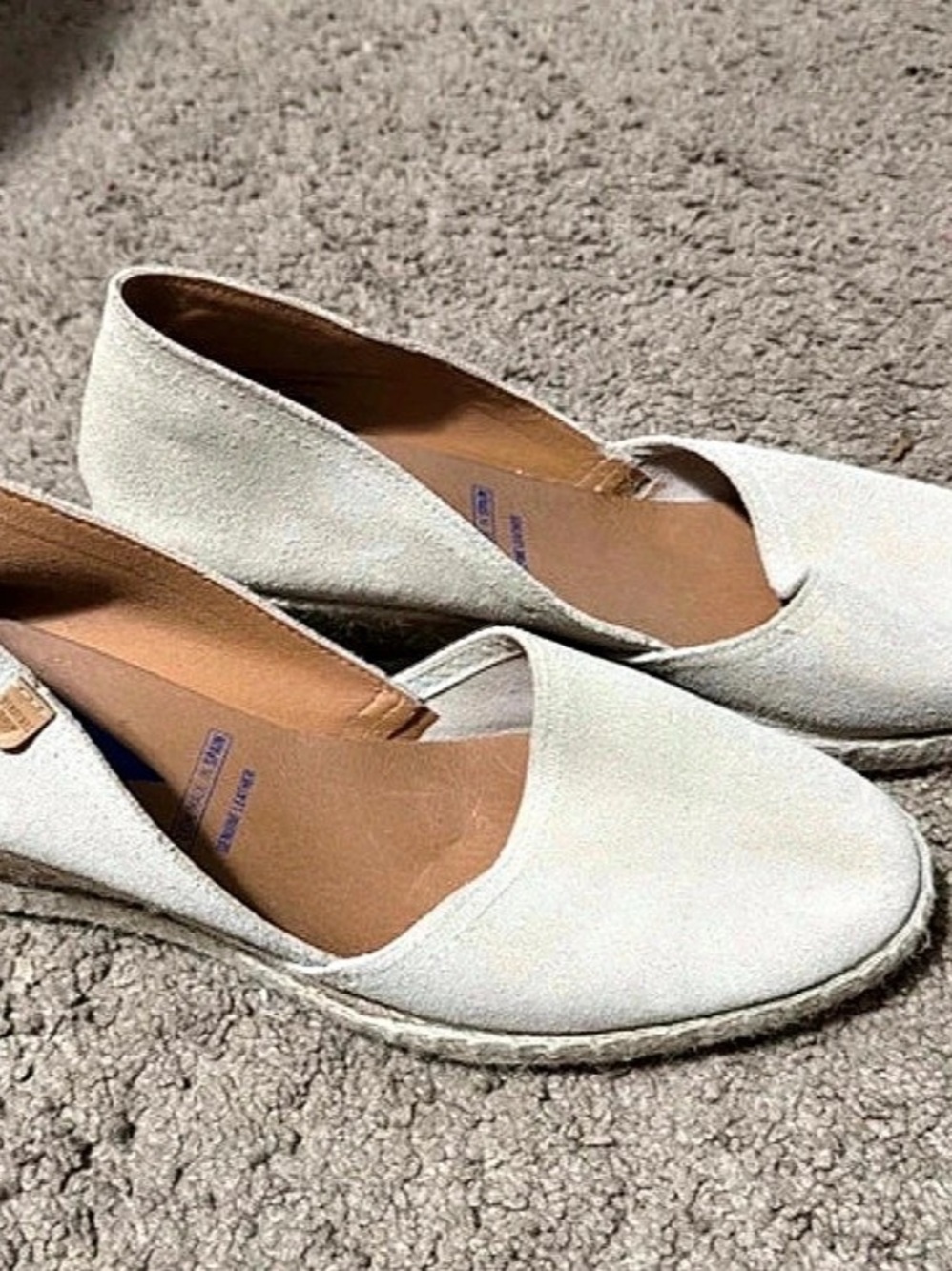 VERBENAS Classic Wedge White Suede Espadrille Wedges